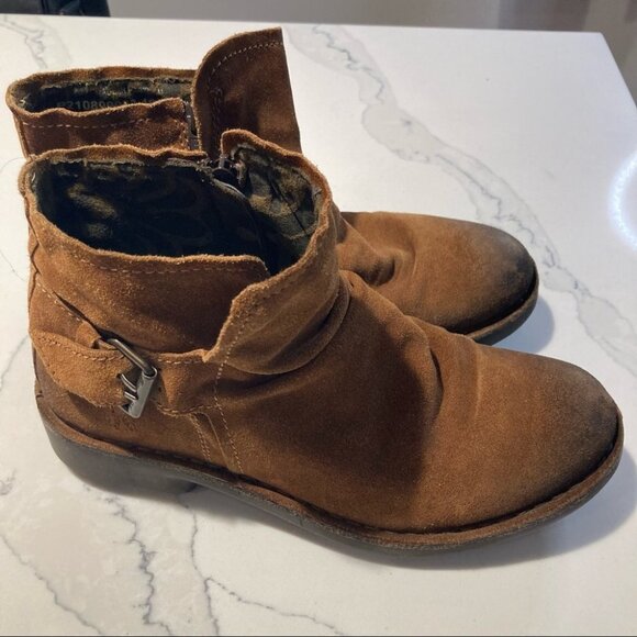 FLY LONDON Sz 40 Suede Distressed Mid-Calf Boots - Picture 4 of 14